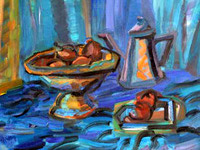 Watery Still Life, 30x34 inches
